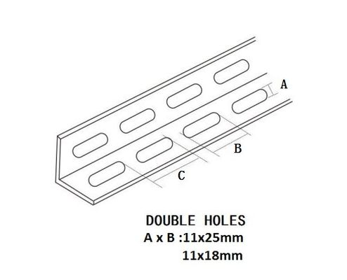41x41 Carril de conducción eléctrico galvanizado perforado con estribo de ángulo