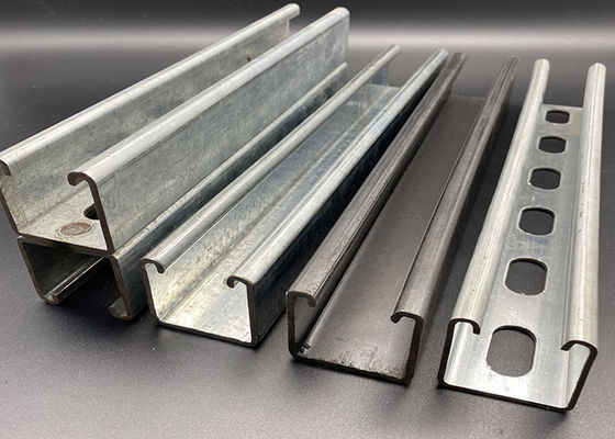 Alta resistencia eléctrica galvanizado 41x41 41x21 canal de unistrut plano con ranuras