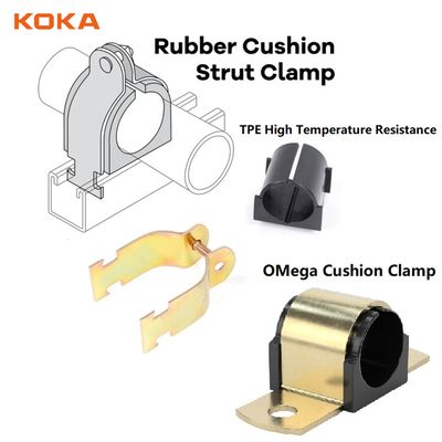 Tamaños personalizados Oro Zinc Acero inoxidable SS304 SS316 Omega Sellas Cushion de caucho Tubing Tubo Strut Clamps Cushion una abrazadera