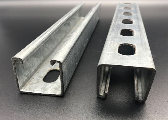 Canal de apoyo de acero metálico con ranuras 41x21 galvanizado por inmersión en caliente