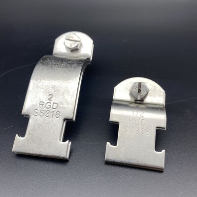Fábrica 1/2' 2' SS304 SS316 abrazaderas de tubería para el canal de apoyo