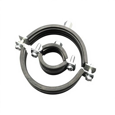 Wholesale Galvanized Steel EPDM Rubber Lined Pipe Clamp with M8+M10 Connecting Nut