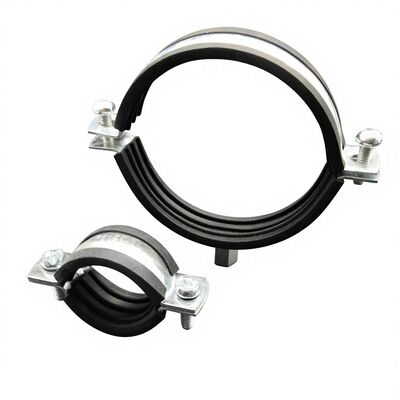 Heavy Duty Carbon Steel M8 M10 Thread EPDM Rubber Lining Pipe Clamp for Strut Systems