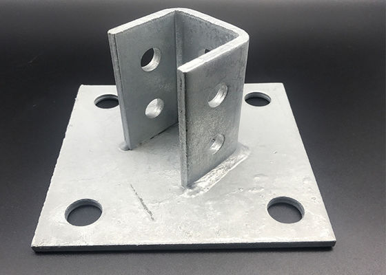 Accesorios de canal estructural galvanizado por inmersión en caliente Placa base de poste HDG