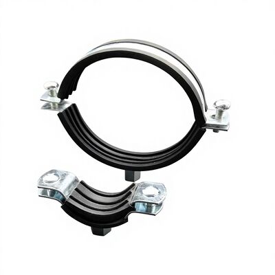 Electrical Galvanized EPDM Rubber Lined Pipe Clamp with M8+M10 Connecting Thread for Strut Pipe Support