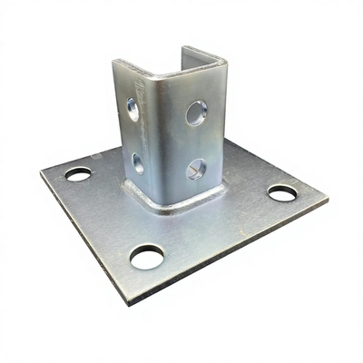 Electrical Zinc Welding Slotted Strut Channel Post Base Brackets